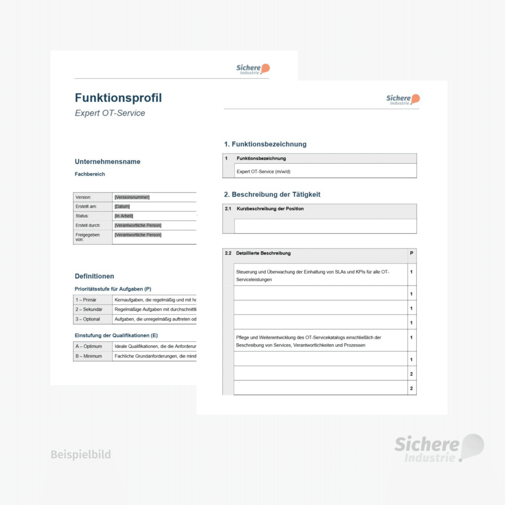 Funktionsprofil Expert OT-Service Beispiel