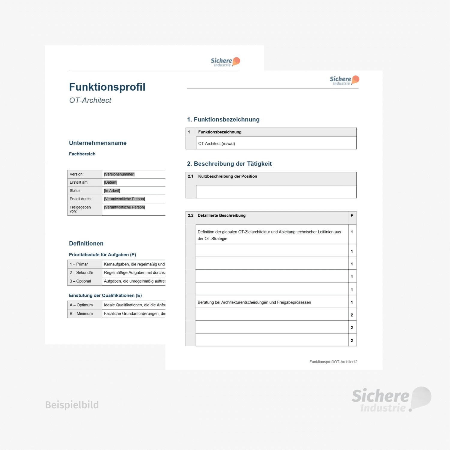 Funktionsprofil OT-Architect Beispiel
